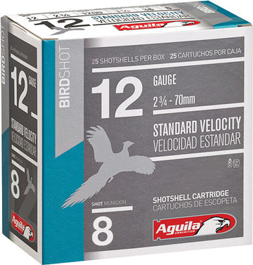 Aguila Shotshell 12 Gauge 2.75" 1-1/8oz #8 Shot 250 Rd Case