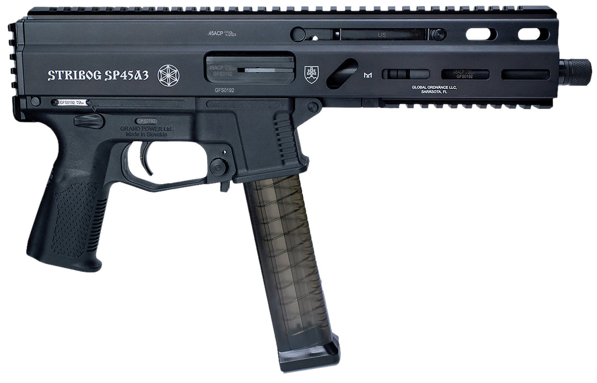 Global Ordnance Grand Power Stribog SP45A3 45 ACP 8" 20+1 Semi-Auto Pistol