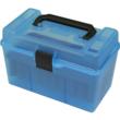 MTM Case-Gard Deluxe Ammo Box 50-Rd 223 Rem to 204 Ruger Clear Blue