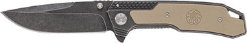 Smith & Wesson SW609CP 3.6" Stonewash Drop Point Folding Knife w/ G10 Handle