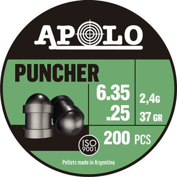 Apolo Pellets Puncher .25 Cal 37gr Hollow Point Airgun Pellets - 200 ct