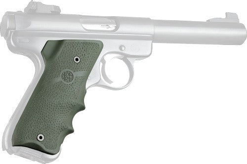 Hogue 82001 Rubber Pistol Grip with Finger Grooves Ruger MK II / MK III - OD Green