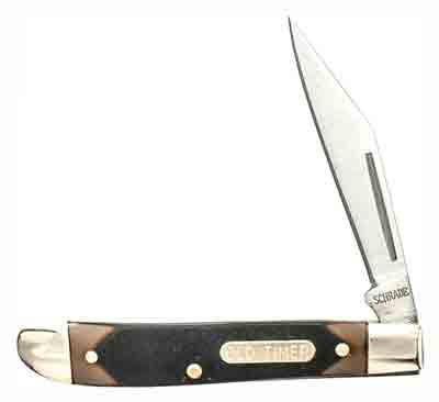Old Timer Pal 2.3" Clip Point Plain Stainless Steel Folding Pocket Knife - Sawcut Delrin Handle