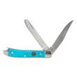 American Buffalo Knife & Tool Roper Peanut 2.75" Closed 2-Blade Folding Knife - Turquoise