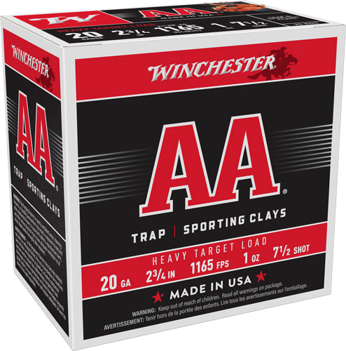 Winchester Ammunition AA Target 20 Gauge 2.75" 1oz #7.5 Shot - Case of 250
