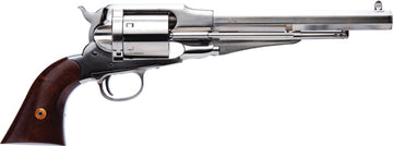 Cimarron 1858 New Model Army 45 LC 8" 6-Shot Single-Action Revolver - Nickel Walnut