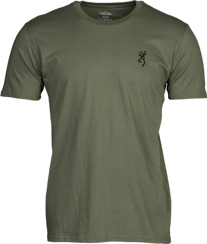 Browning Emblem T-Shirt Military Green XL Short Sleeve Cotton Blend