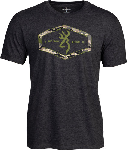 Browning Hexlock Short Sleeve T-Shirt Dark Gray Large