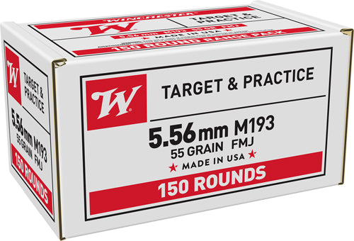 Winchester Ammunition USA 5.56x45mm NATO 55gr FMJ M193 - 600 Round Case