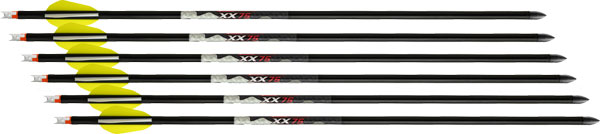Ten Point Wicked Ridge XX75 20" Alpha-Nock Aluminum Crossbow Arrow - 6 Pack