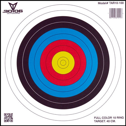 30-06 Outdoors Paper Archery Target 10-Ring 17"x17" 100-Count