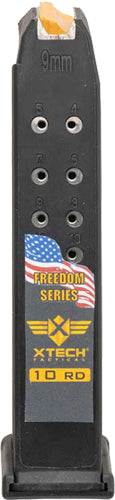 XTech Tactical MAG17-10 Freedom Series 9mm Luger 10-Rd Steel Reinforced Magazine for Glock 17