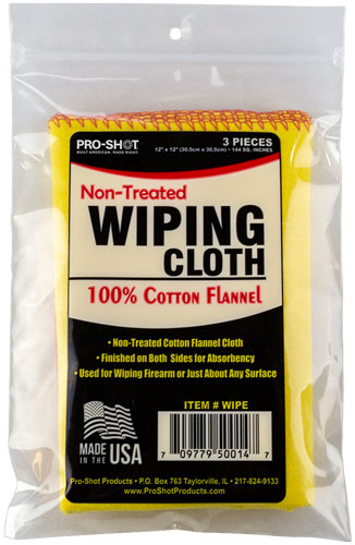 Pro-Shot Products Non-Treated Wipe Cloth 12"x12" 3-Pack