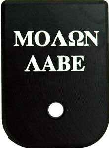 Cruxord Magazine Base Plate Molon Labe - Fits Most Glock Gen 1-4 - Aluminum