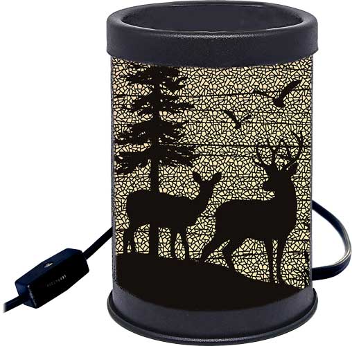 Rivers Edge Deer Silhouette Candle Warmer 120V 25W - Hand Painted Resin