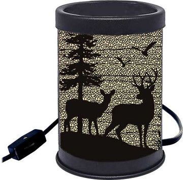 Rivers Edge Deer Silhouette Candle Warmer 120V 25W - Hand Painted Resin