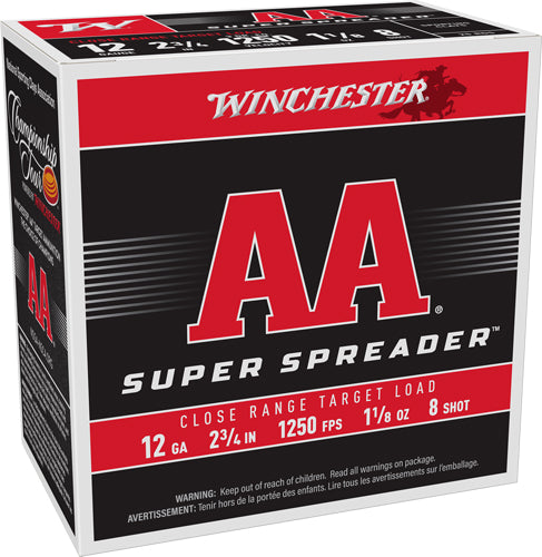 Winchester Ammunition AA Super Spreader 12 Gauge 2.75" 1-1/8 oz #8 Shot 1250 fps - 250 Rd Case