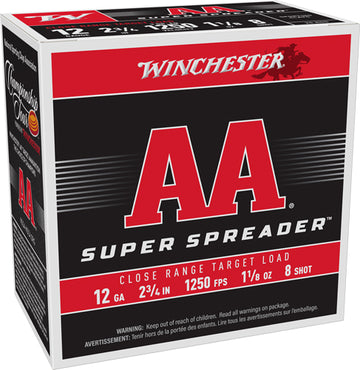 Winchester Ammunition AA Super Spreader 12 Gauge 2.75" 1-1/8 oz #8 Shot 1250 fps - 250 Rd Case