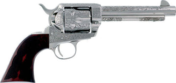 Cimarron Buffalo Bill Cody .357 Mag/.38 Special 5.5" 6-Shot SAO Revolver - Engraved Nickel