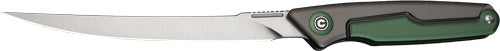 Civivi Knives Shawka 5.81" Folding Trailing Point Plain Satin 14C28N Steel - Gray/Green Aluminum