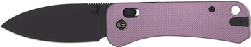 WE Knife Banter 2 2.87" S35VN Black Stonewashed Folding Crossbar Lock Knife - Purple Aluminum