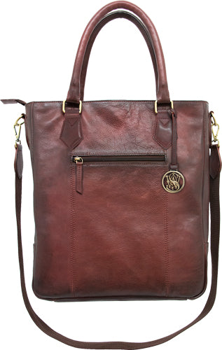 Cameleon Smith & Wesson Flat Tote Leather Concealed Carry Handbag - Burgundy