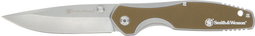 Smith & Wesson Cleft 3.25" Spring Assist Folding Knife 8Cr13MoV - FDE G10