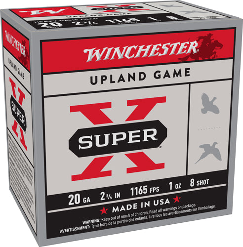 Winchester Ammunition Super-X 20 Gauge 2.75" 1 oz #8 Shot 1165 fps - 250 Rd Case