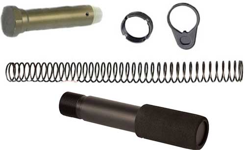 J&E Machine Tech AR-15 Pistol Buffer Tube Combo Kit - 6061-T6 Aluminum Black