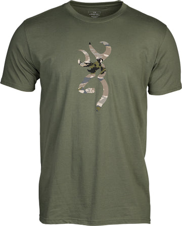 Browning Camo Buckmark Short Sleeve T-Shirt Green OVIX - X-Large
