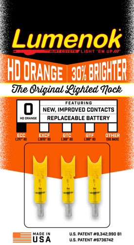 Lumenok Lighted Nock Xbow HD Orange Crescent Easton 3-Pack