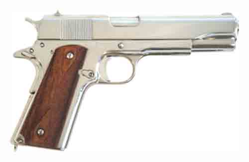 Cimarron 1911A1 .45 ACP 5" 8+1 Semi-Auto Pistol - Polished Nickel Walnut