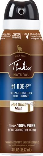 Tinks #1 Doe-P Non-Estrus Deer Attractant 3 oz Hot Shot Mist Aerosol