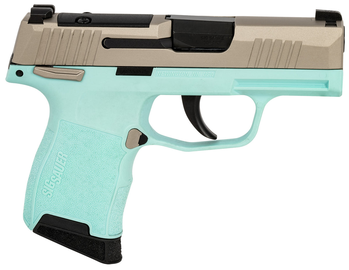 Sig Sauer P365 Micro-Comp 380 ACP 3.1" 10+1 Semi-Auto Pistol - Robins Egg Blue / Nickel