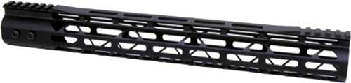 Guntec USA 15\" M-LOK Ultra Light Free Float Handguard - Matte Black
