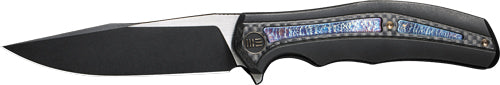 WE Knife Zonda 4.05" CPM-20CV Black Stonewashed Folding Frame Lock Knife - Black Titanium