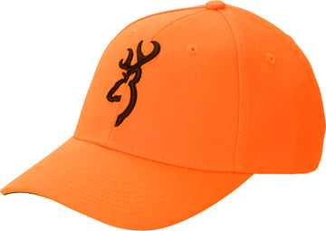 Browning Safety Cap Blaze Orange Polyester Adjustable - 3-D Buckmark Logo