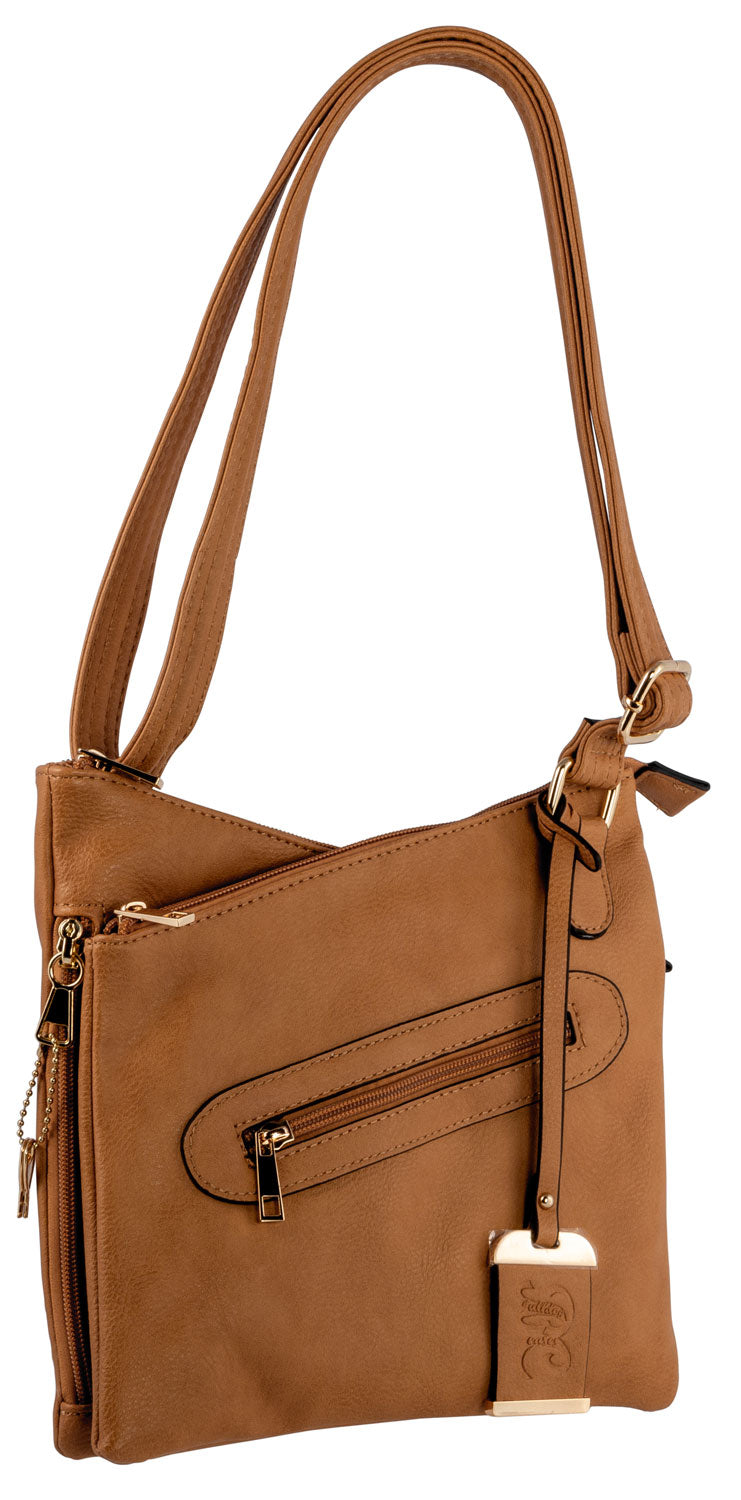 Bulldog BDP032 Concealed Carry Cross Body Purse Tan w/ Holster - Small
