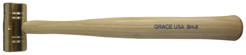 Grace USA 8 oz Brass Hammer w/ Hickory Handle
