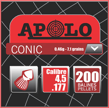 Apolo Pellets Conic .177 Cal 7.1gr Pointed Field Pellets - 200 ct
