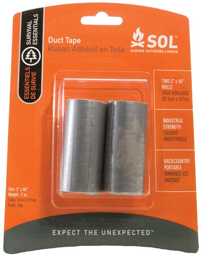 SOL Duct Tape 2" x 50" 2-Pack Industrial Strength Repair Tape