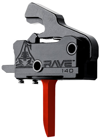 Rise Armament RAVE 140 Single-Stage Flat Trigger 3.5 lb Red AR-15 - Anti-Walk Pins