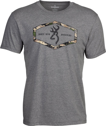 Browning Hexlock Short Sleeve T-Shirt Heather Gray - Large
