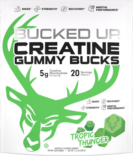 Bucked Up Creatine Gummies 20 Servings - Tropic Thunder