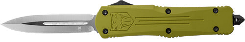 CobraTec Knives FS-3 Small 3" OTF Dagger D2 Steel OD Green Aluminum Handle