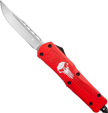 CobraTec Knives Large FS-3 Punisher 3.5" D2 Drop Point OTF Red Cerakote Aluminum