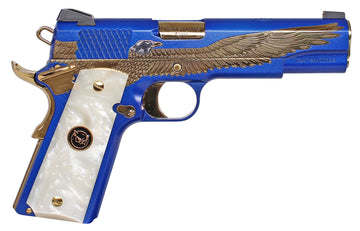 Iver Johnson Arms Eagle Majestic 1911 45 ACP 5" 8+1 Semi-Auto Pistol - Gold PVD Engraved