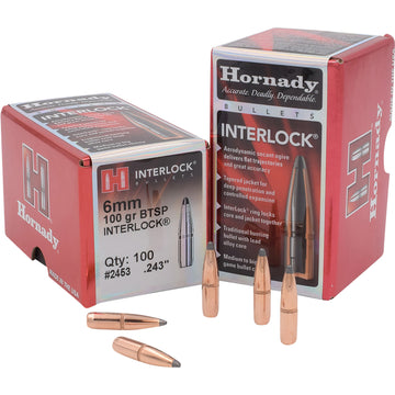 Hornady InterLock 6mm .243 100gr BTSP - 100/Box