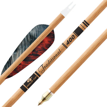 Gold Tip Traditional 400 Carbon Arrows 4" Feathers 6-Pack