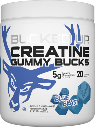 Bucked Up Creatine Gummies Blue Blast 20 Servings